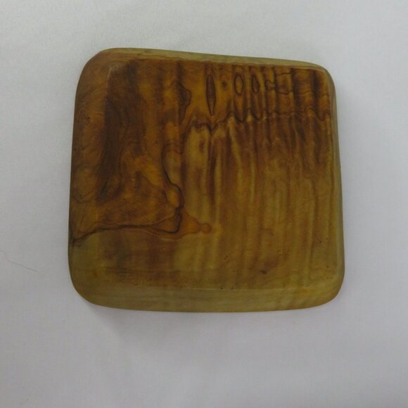 Set of 3 Wooden Dishes Square Hand Carved Wood Plates Tray Serving - Picture 5 of 10